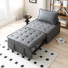 Dark Grey Multipurpose Faux Leather Ottoman Sofa Bed & Lazy Chair