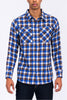 Long Sleeve Checkered Plaid Brushed Flannel