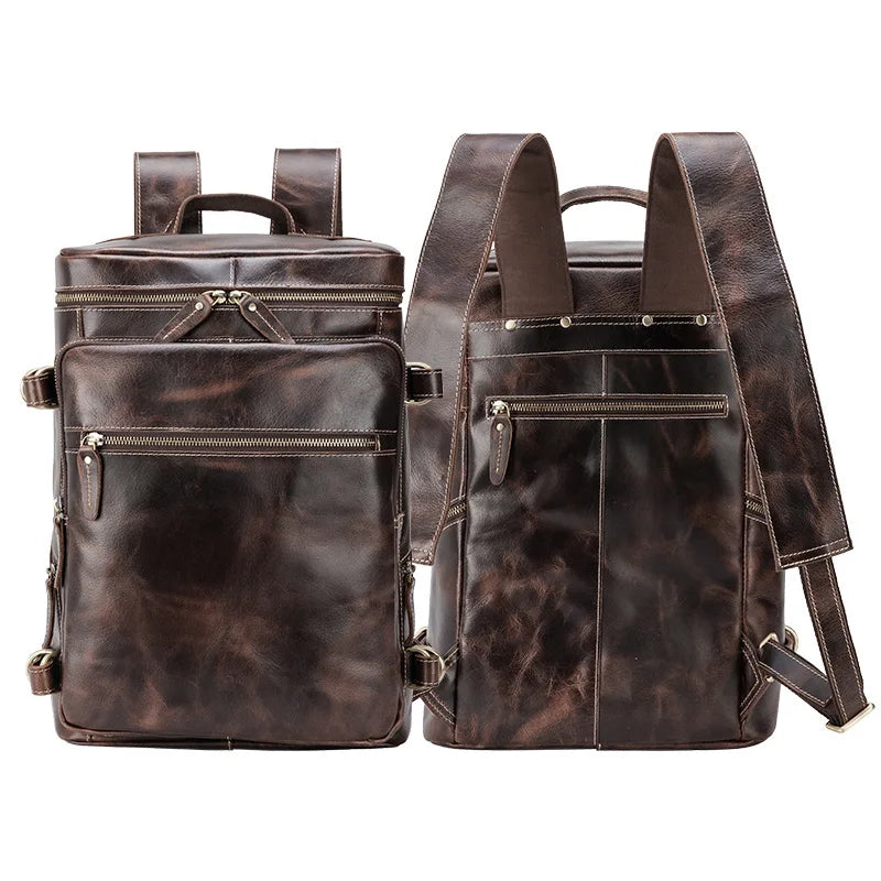 Men's Custom Leather Laptop Backpack