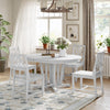 Rustic 5-Piece Extendable Dining Set: Round Table & 4 Cross Chairs