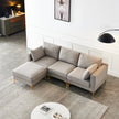 Modern Grey Fabric L-Shaped Leisure Couch for Living Room