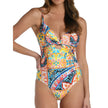 Maillot de bain une pièce fleuri avec monokini à volants