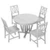 Rustic 5-Piece Extendable Dining Set: Round Table & 4 Cross Chairs