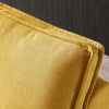 Yellow Linen Ottoman Sofa Bed with Pull-Out Lazy Sofa Feature