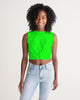 Neon Green Twist-Front Crop Tank