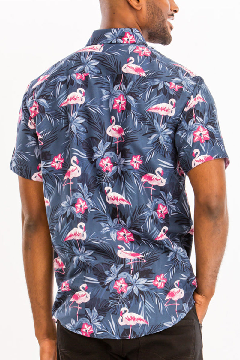 Digital Print Hawaiian Short Sleeve Shirt