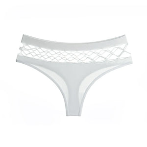 Elegant Hollow Out Seamless Sexy Panties - European Mid-Waist G-String