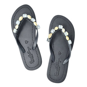 Shell Beach- Crystal Flat Flip Flops Sandal