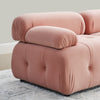 Pink Velvet Modular Sectional Sofa, Button-Tufted, L-Shaped, DIY Combo