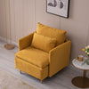 Yellow Upholstered Accent Chair - Modern Cotton Linen, 30.7''