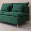 Emerald Cotton Linen Armless Loveseat Settee Bench - 59.8