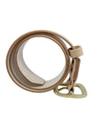 Elegant Brass Buckle Belt - Genuine Italian Full-Grain Leather for Men