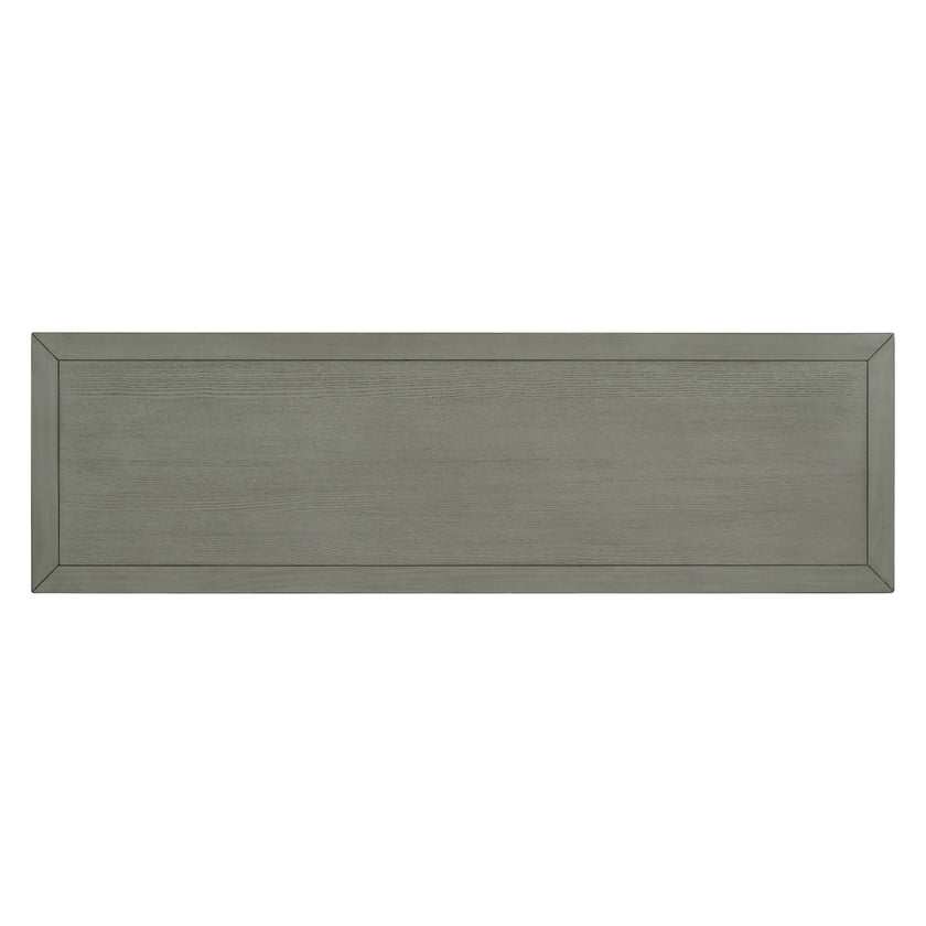 TREXM side panel with 4-door large storage buffet, adjustable shelves and metal handles (antique gray)