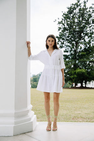 Mini Jodi Shirt Dress in White