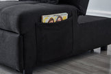 Black Linen Fabric Recliner Chair & Living Room Bedroom Furniture