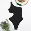 Maillot de bain monokini côtelé à une épaule