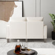 Beige Fabric Loveseat for Modern Living Room Furniture