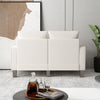 Beige Fabric Loveseat for Modern Living Room Furniture