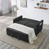 Black Loveseat Sofa Bed with Pull-Out Bed, Adjustable Back & Arm Pockets