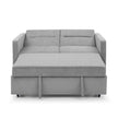 Grey Loveseat Sofa Bed with Pull-Out, Adjustable Back & Arm Pockets