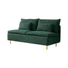 Emerald Cotton Linen Armless Loveseat Settee Bench - 59.8