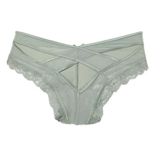Elegant Lace Low-Waist G-String: Sexy Hollow Out Cross Strap Panties