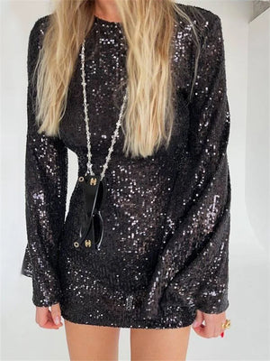 GlamSequin Autumn Mini Dress – Sparkling, Elegant, and Stylish!