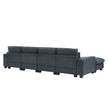 Modern L-Shape Feather-Filled Convertible Sofa with Reversible Chaise