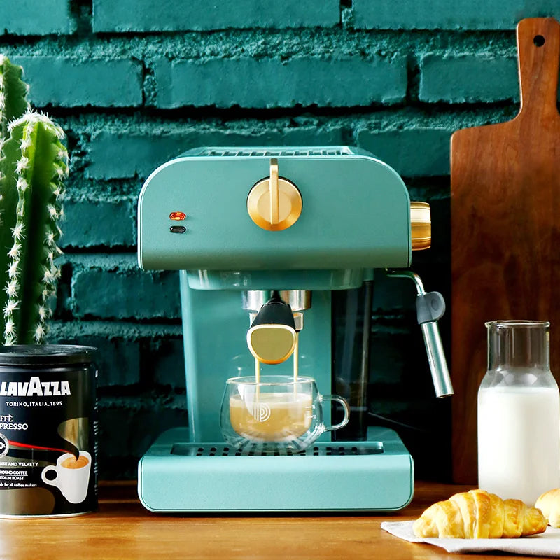 Vintage Automatic Espresso Maker with Milk Frother for Cappuccino & Latte