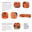 90.9'' Modular L-Shaped Sofa, Left-Facing, Orange Cotton Linen