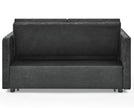 Black Loveseat Sofa Bed with Pull-Out Bed, Adjustable Back & Arm Pockets