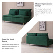 Emerald Cotton Linen Armless Loveseat Settee Bench - 59.8