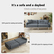 Modern Linen Convertible Futon Sofa Bed for Small Spaces & Apartments