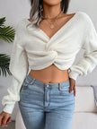 Tossy Knit Twist Pullover – Chic Off-Shoulder Oversized Sweater