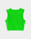 Neon Green Twist-Front Crop Tank