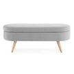 Grey Ottoman Oval Storage Bench, 43.5