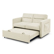 Beige Loveseat Sofa Bed with Pull-Out Bed, Adjustable Back & Arm Pockets