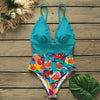 Maillot de bain une pièce fleuri avec monokini à volants