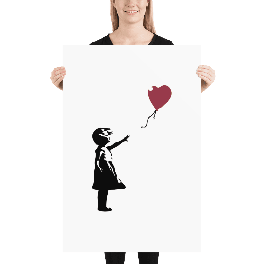 Banksy la fille avec une oeuvre de ballon rouge Poster