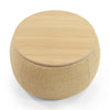 Round Storage Ottoman, 2-in-1 End Table & Ottoman, Natural (25.5