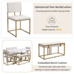 Modern Faux Marble 6-Piece Dining Set: 60