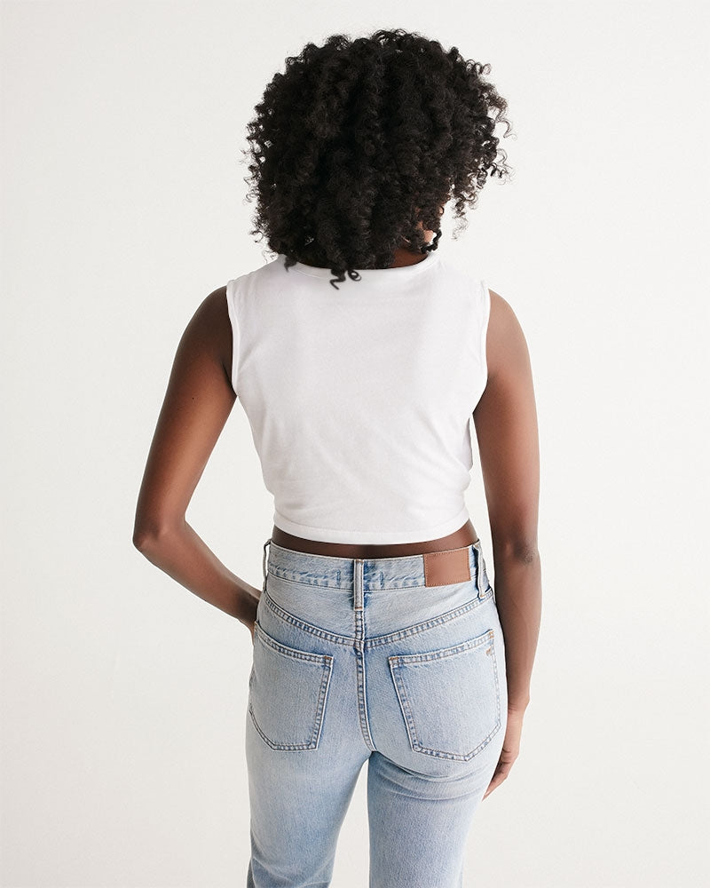 White Twist-Front Crop Tank