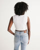 White Twist-Front Crop Tank