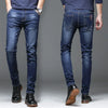 Men's Cotton Lace-Up Skinny Denim Jeans with Elastic Waist