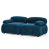 Modular L-Shaped Navy Velvet Sofa with Tufted Design & Reversible Ottoman