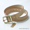 Elegant Brass Buckle Belt - Genuine Italian Full-Grain Leather for Men