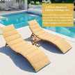 Portable Wood Chaise Lounge Set with Foldable Table, Brown - Patio/Pool/Garden