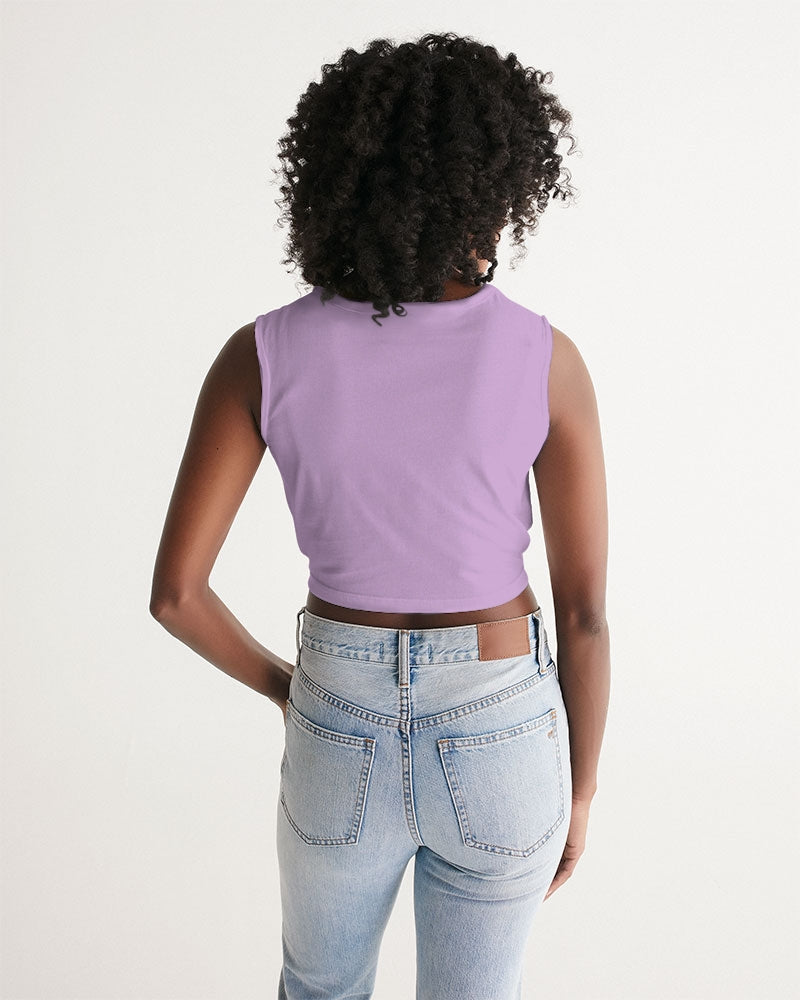 Lavender Twist-Front Crop Tank