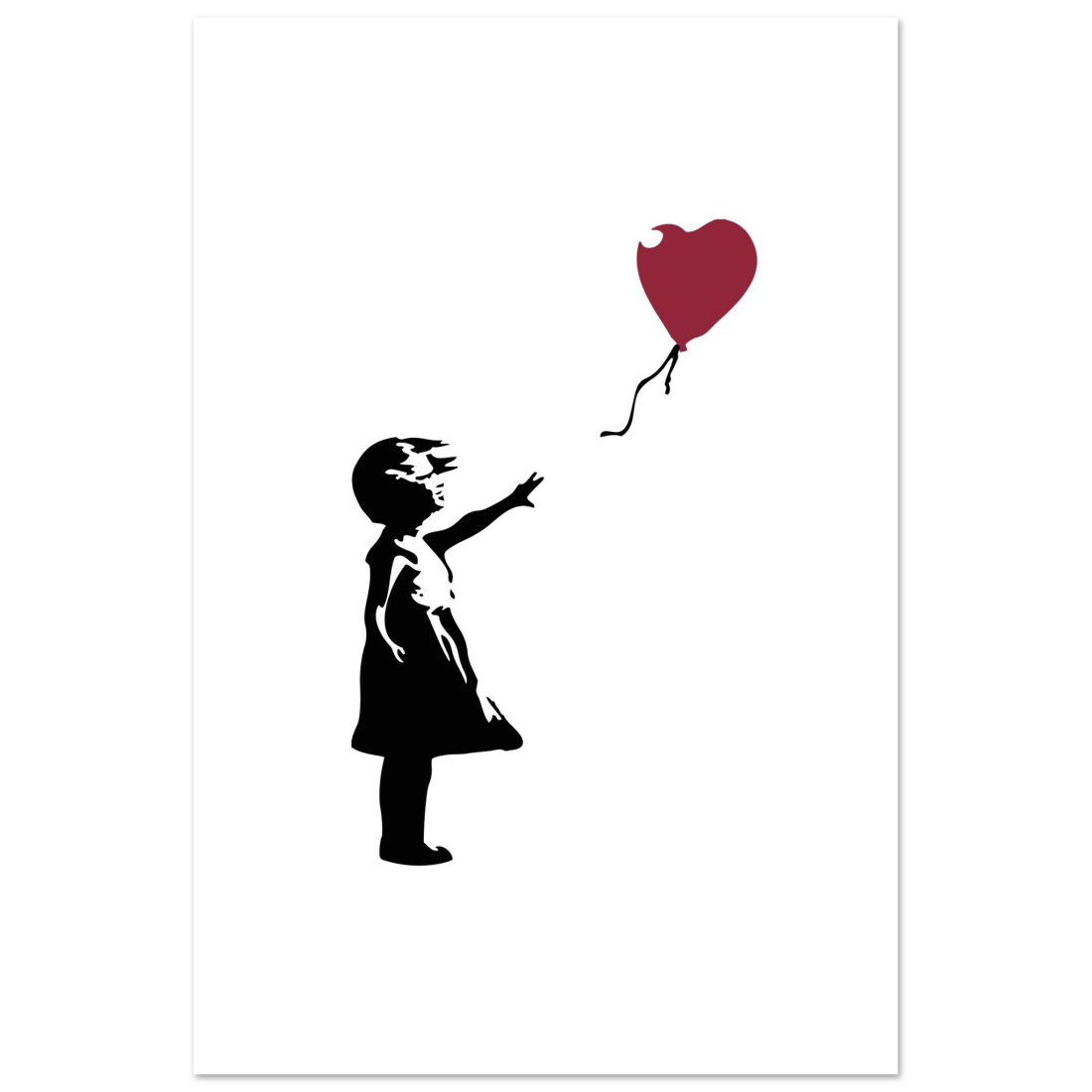 Banksy la fille avec une oeuvre de ballon rouge Poster