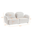 White Lazy Sofa Loveseat in Teddy Fabric for the Living Room